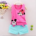 thumbnail image 1 of Mialoley Baby Girl Summer Sleeveless Cartoon Mickey Print Vest + Shorts, 1 of 2