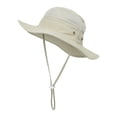 thumbnail image 2 of Curuila Infant Kids Girls Boys Fisherman Hat With Straps Solid Color Summer Soft Comfortable Caps Beige Size 0-1 Y, 2 of 4