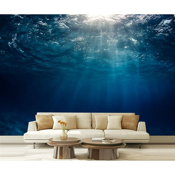 Peel and Stick Wallpaper Blue Modern Art Wall Mural Decor Self Adhesive and Removable 69in x 98in