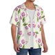 thumbnail image 2 of Fotbe Tulips Flowers Camisa Estampada de Manga Corta para Hombre, Casual de Verano, Estilo Playero, Sin Arrugas-X-Large, 2 of 5