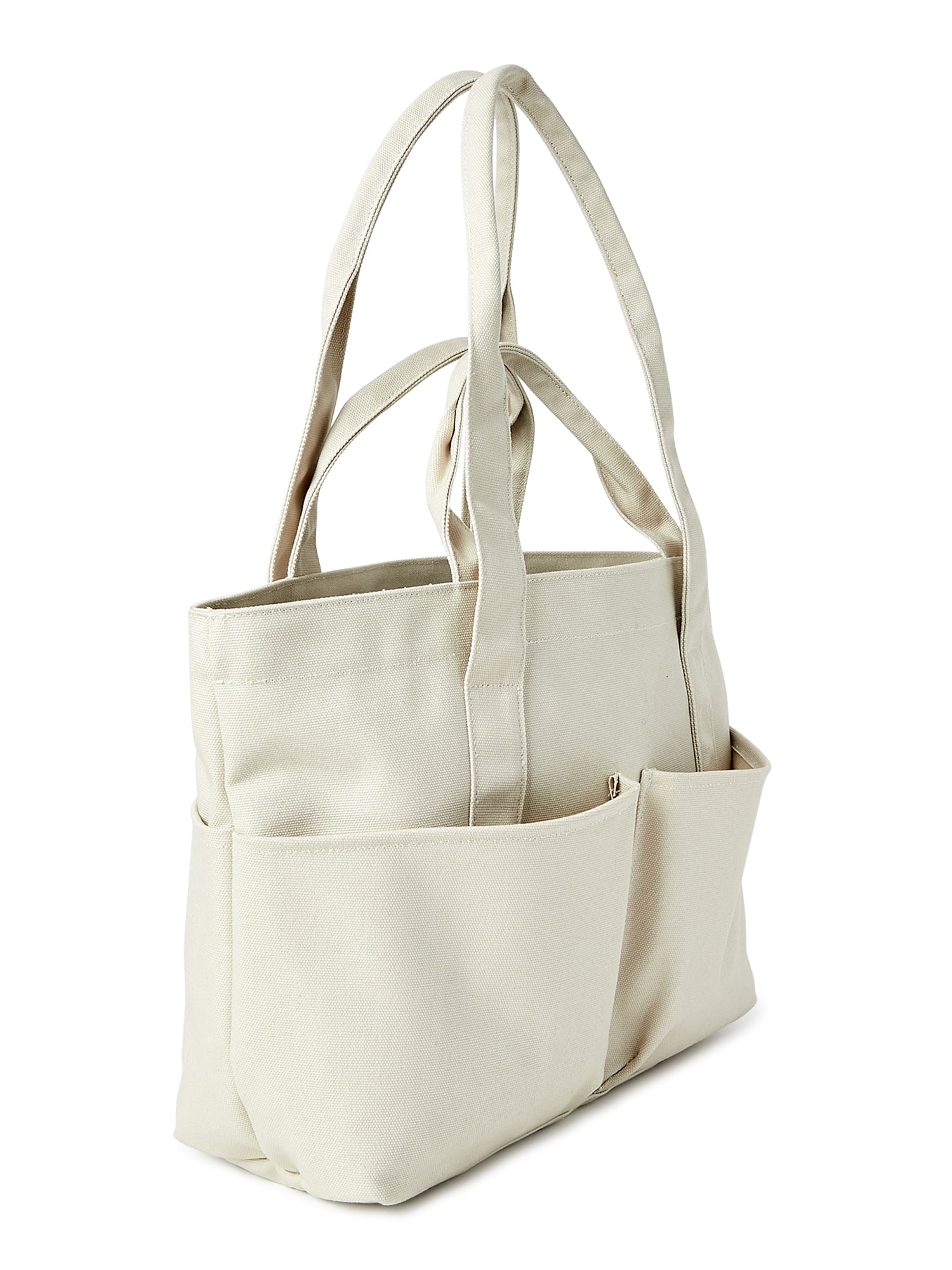 Time and Tru Women's Cotton Canvas Tote Bag, Golden Honey 
