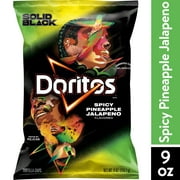 Doritos Solid Black Spicy Pineapple Jalapeño Flavored Tortilla Chips, 9 oz