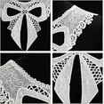 thumbnail image 5 of 2 pc Bowknot Floral Lace Collar Neckline Trim Clothes Sewing Applique Edge with Plastic Imitation Pearls White 300x370x1mm, 5 of 7