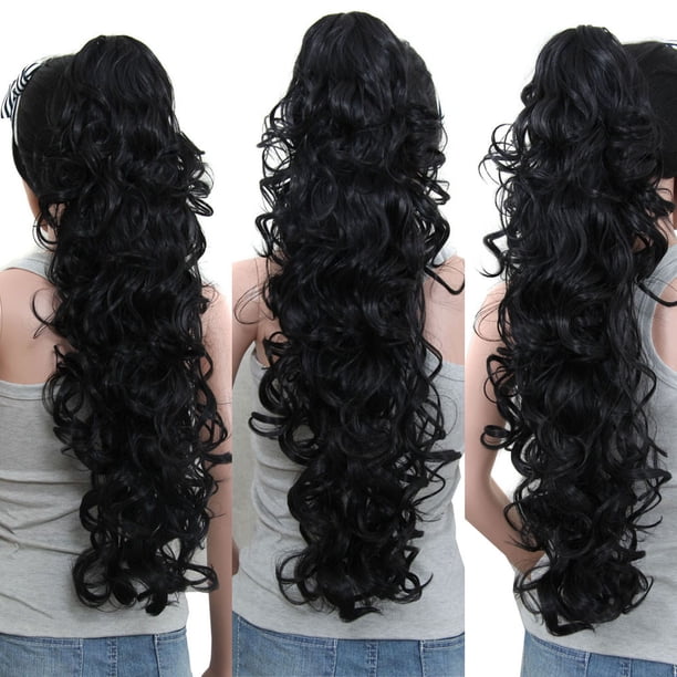 Teissuly Long Clip-in Curly Claw Jaw Ponytail Clip In Hair Extensions Wavy Hairpiece Teissuly WER202401226704