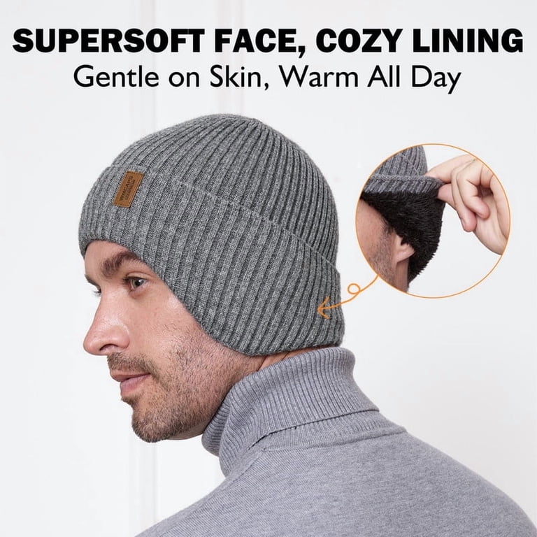 WMCAPS Winter Fleece Line Beanie with Earflap for Men Women  display picture 1