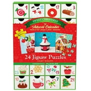 Eurographics: Puzzle Advent Calendar: Sweet Christmas - 24 Daily Unique Individual Jigsaws, 5 x 5" 50pc Each, 1200pcs Total, Holiday Countdown Gift