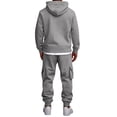 thumbnail image 6 of Matching Sweatsuit Set For Men 2 Piece Pullover Hooded Top Cargo Cuffed Jogger Pants Athletic Tracksuit For Jogging And Casual Outings, 6 of 7