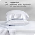 thumbnail image 3 of Bare Home Ultra-Soft Sheet Set - Premium 1800 Collection - Deep Pockets - 4-Pieces - King, Pinstripe - White/Midnight, 3 of 7