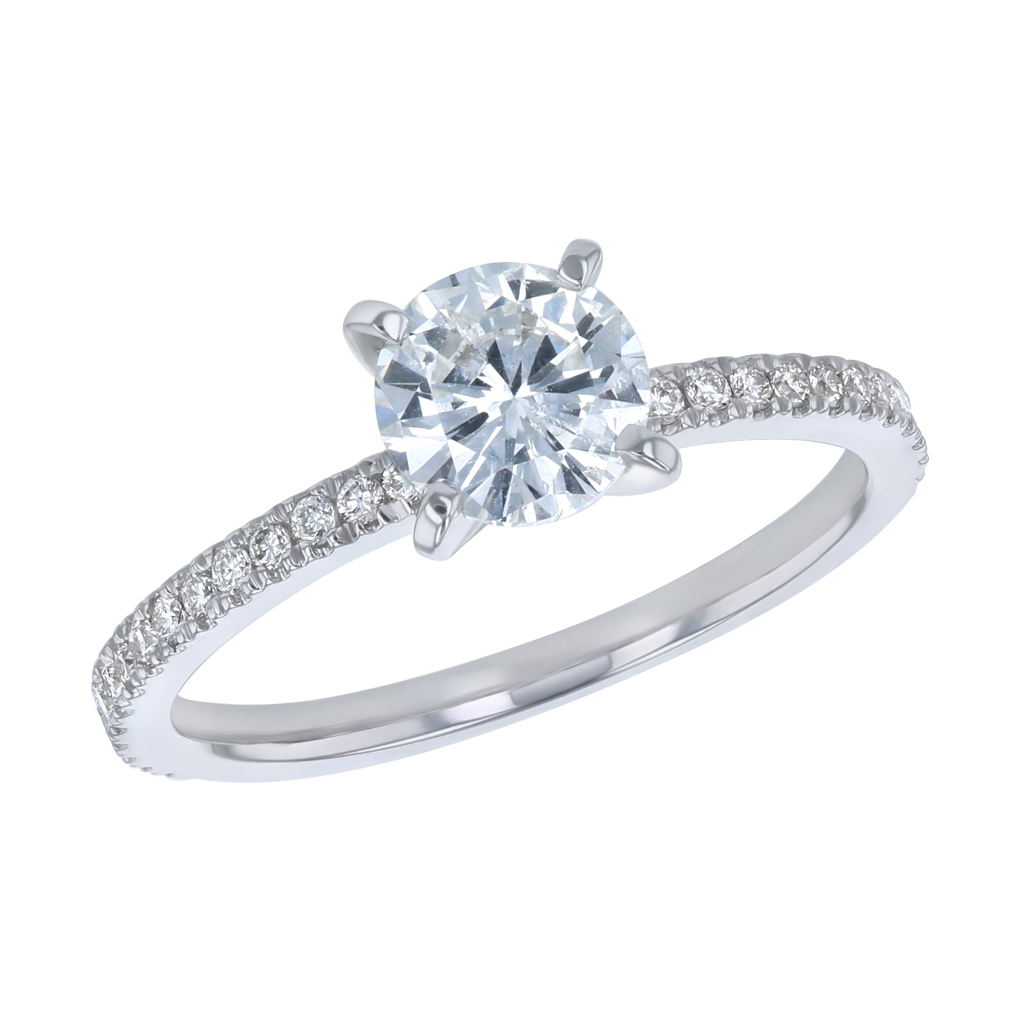 14K White Gold 1-1/4 ct. Certified Natural Diamonds Solitaire ...