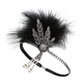 thumbnail image 2 of Señoras 1920s Diadema 20s Rhinestone Beaded Hair Band Diadema Plata negro Colcomx Diadema de aleta vintage, 2 of 8