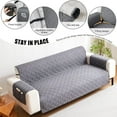 thumbnail image 4 of Waterproof Couch Covers 4 Cushion Couch,Non Slip Oversized Sofa Covers Washable 4 Seater Couch Cover,Furniture Protector with Side Pockets Elastic Straps for Dogs, Pets,Living Room(Dark Gray, 78"), 4 of 11