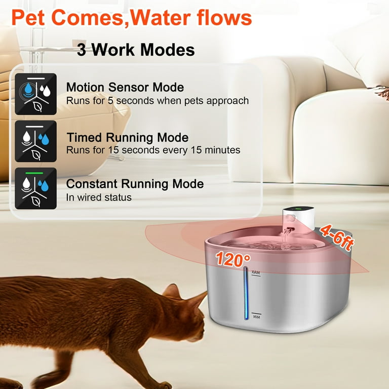 Temu Rechargeable Cat Fountains Cat Water Fountain Stainless Steel
