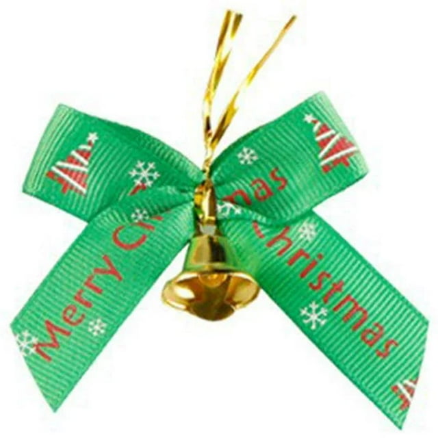Décorations de Noël Ruban Nœud, 7.5*5cm/2.95*1.96 Pouces, Rouge et Vert, Polyester, Réutilisable et Facile à Installer