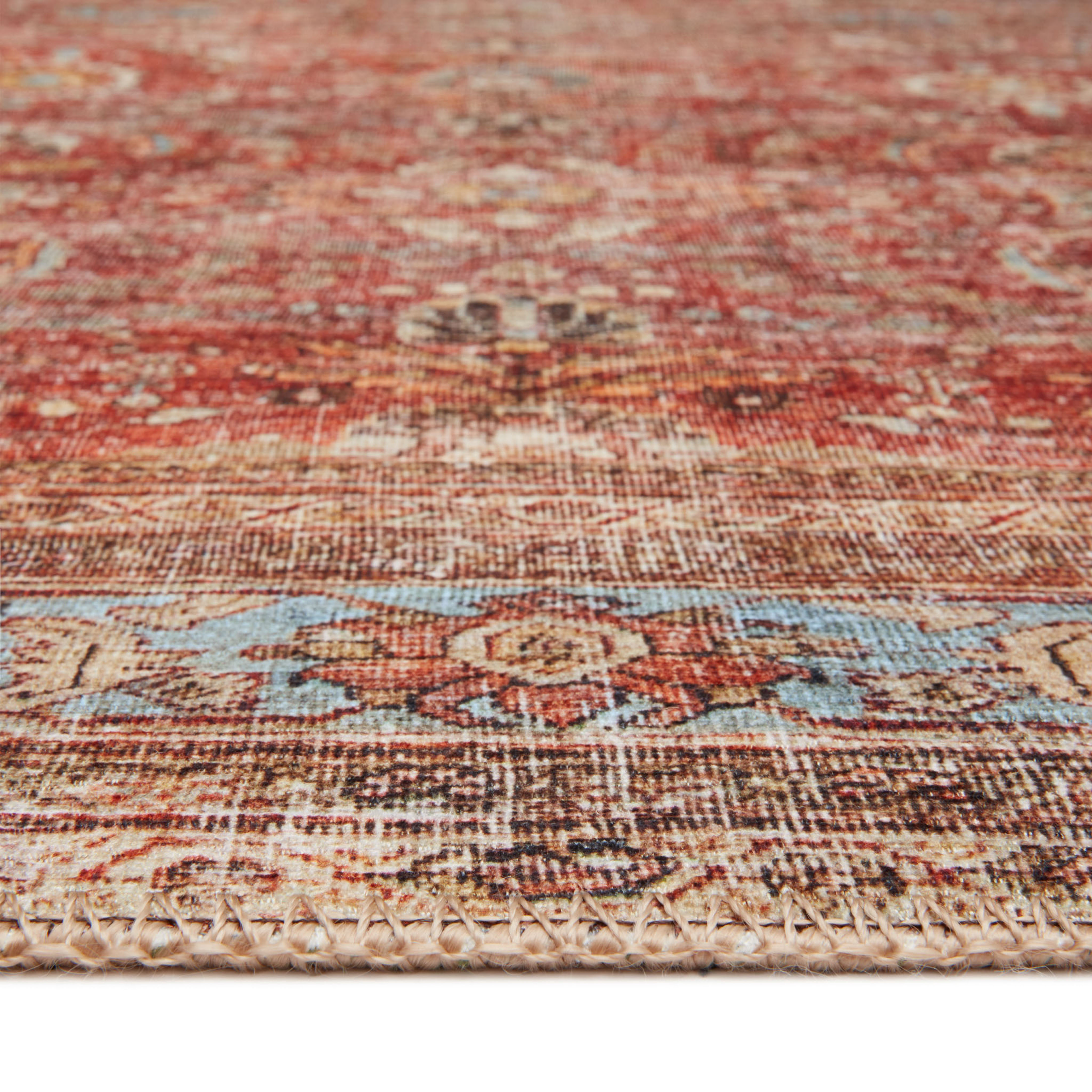 Echo Loom Anabella Brick / Blue 8'-6" x 11'-6" Area Rug