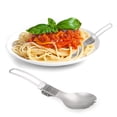 thumbnail image 2 of Lixada Half Polished Titanium Folding Spork Lightweight Outdoor Dinner Spork Flatware for Travel Camping Backpacking, 2 of 8
