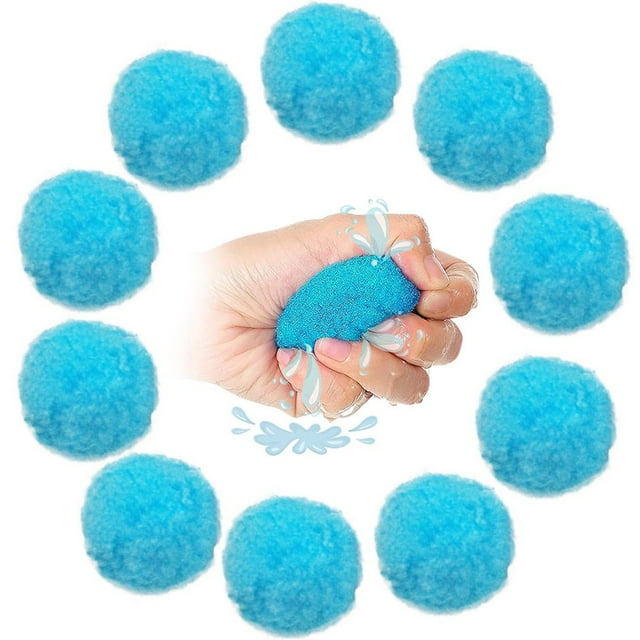 50Pcs Water Balls 2 Inch Soft Cotton Balls Colorful Reusable Water Soaker Balls Children Summer Outdoor Fun Toys with Mesh Storage Bag for Swimming Pool Beach Lawn