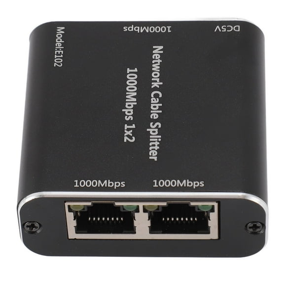 Gigabit Ethernet Splitter, 1 To 2 Fast Heat Dissipation Stable High Speed 1000Mbps RJ45 Internet Splitter 328ft Distance for Router for PC
