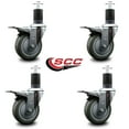 thumbnail image 2 of 4 Inch Gray Poly Swivel 1-5/8 Inch Expanding Stem Caster Set Total Lock Brake, 2 of 2