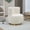 Cream + Teddy + Foam, variant on 360 Degree Swivel Cuddle Barrel Accent Sofa Chairs,Orange