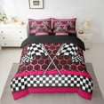 thumbnail image 2 of Castle Fairy Plaid Flag 7pcs Bedding Comforter Set for Teenagers,Abstract Gradient Queen Bedding Sets Super Cozy,Lattice Hexagon Queen Sheet Sets,Microfiber Bedroom Decor, 2 of 8