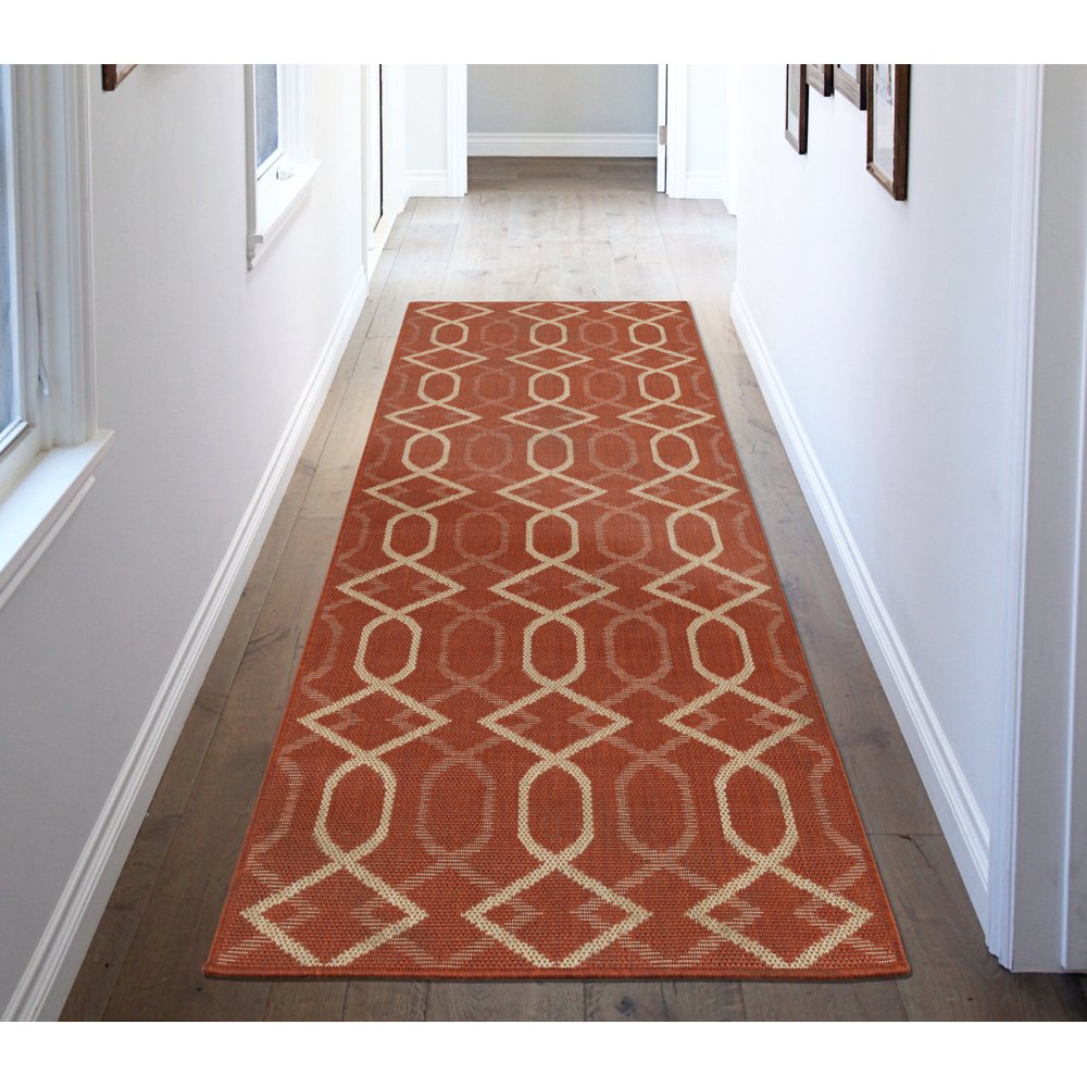 Ottomanson Jardin Collection Natural Diamond Trellis Design Indoor