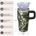 thumbnail image 3 of Camo 20oz Stainless Steel Tumbler with Handle and Straw – Insulated Travel Cup with Sliding Lid, 360° Full Wrap Printed Mug for Home, Outdoor & Sports Use, Camouflage, 3 of 6