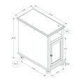 thumbnail image 5 of Accent Table, End, Side Table, Bedroom, Nightstand, Narrow, Lamp, Storage, Antique White Veneer, Brown Veneer, Traditional, 5 of 5