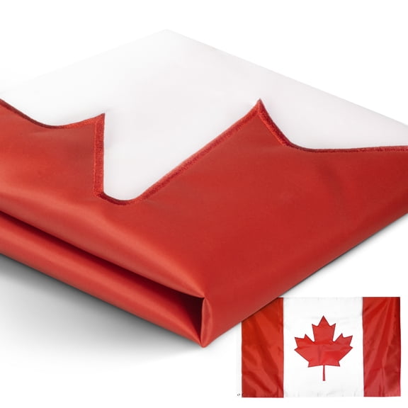 Anley EverStrong Series Drapeau du Canada 3 X 5 Pieds Robuste - Rayures Brodées et Cousues - 4 Rangées de Surpiqûres de Verrou - Bannières et Drapeaux Nationaux Canadiens avec Oeillets en Laiton 3 X 5 Pi