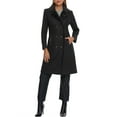 thumbnail image 2 of INSPIRE CHIC Faux Fur Lapel Coat for Women's Fashion Double-Breasted Winter Warm Coats M Black, 2 of 6