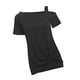 thumbnail image 2 of Camiseta de mujer Sexy con hombros descubiertos, manga corta, top de algodón retorcido, negro, L Methold AP001289-03, 2 of 7