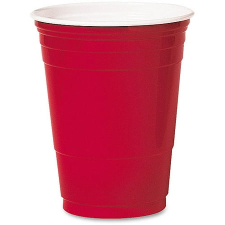 SOLO Cup Company Plastic Party Cold Cups, 16oz, Red, 50/Bag, 20 Bags ...