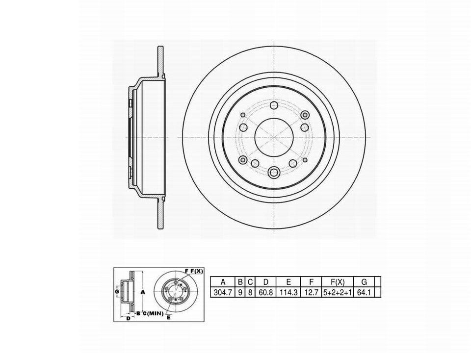 Winstop Brake Rotor, Rear WS239703, Honda Crosstour 2015-2012
