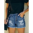 thumbnail image 3 of aPAY Jeans for Women  Hole Denim Shorts  Rough Edge Distressed Design Suitable for Daily Travel Regular Size, 3 of 4