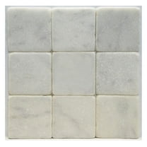 Carrara Marble Italian White Bianco 4x4 Marble Tile Tumbled (Package of 9 Pieces Individual Tile)