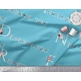 thumbnail image 2 of Soimoi Blue Moss Georgette Fabric Floral Quotes Text Printed Craft Fabric by the Yard 44 Inch Wide, 2 of 3