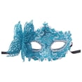 thumbnail image 1 of Women'S Masquerade Half Face Gold Powder Three Mask Blue One Size, 1 of 3