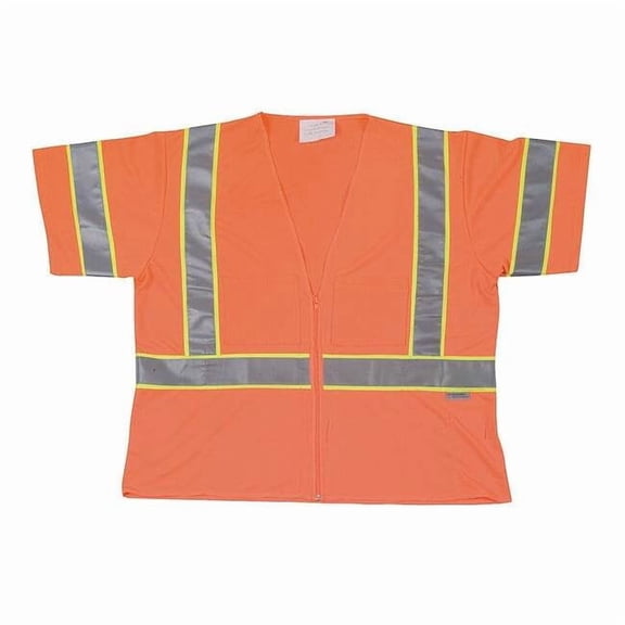 Condor 2XL Class 3 Cool Dry High Visibility Vest, Orange 1YAU7