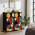 thumbnail image 6 of Dresser for Bedroom with 4 Storage Drawers Mid Century Fifties Modern Atomic Retro Luxurious Graphic Print Colors Dressers Chest of Drawers Steel Framed Fabric Closet Organizers for Entryway, 6 of 7