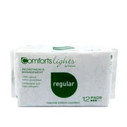 Comfort Lights | Incontinence Pads for Women | 48-Individually Wrapped Pads | All-in-One Protection for Incontinence, Bladder Control & Menstruation | Regular Absorbency (4 Packs of 12)
