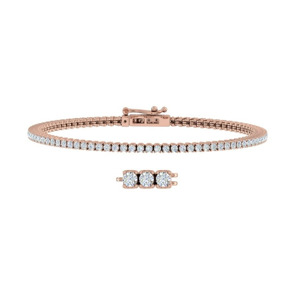 2 Carat Diamond Tennis Bracelet in 14K Rose Gold (7.5 Inch)