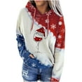 thumbnail image 2 of LoyisViDion Women'S Christmas Red Wine Glass Print Hooded Contrast Sweatshirt Top Wine 6-8(M), 2 of 7