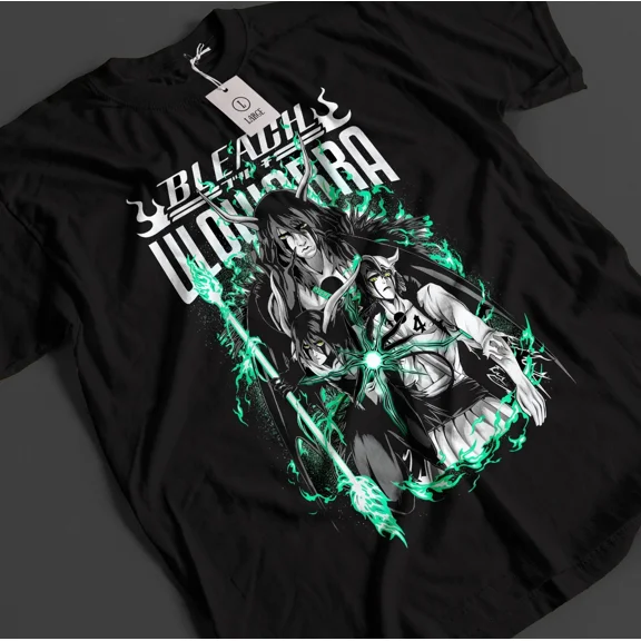 RARE Bleach Anime Shirt Ulquiorra Tshirt Ichigo Bankai T-Shirt Aizen Zaraki Unisex