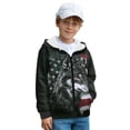 thumbnail image 2 of Xixirimido Wolf and American Flag Printed Girls Boys Zip-Up Hoodies Kids Fall Winter Warm Sweatshirt Jacket with Pocket Youth Long Sleeve Pullover Top Teen Outfits for 9-11 Years, 2 of 7