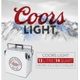 thumbnail image 3 of Coors Light Retro Ice Chest Cooler with Bottle Opener 13L (14 qt), White and Silver, 3 of 13