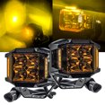 thumbnail image 4 of OZ-USA OZ-USA 4" Amber LED Ditch Lights 180° Beam DRL with Power Distribution Block Busbar Wire Harness Roll Cage Pillar Mount Adjustable Brackets Compatible with 2018-2024 Can-Am Maverick X3 Defender, 4 of 5
