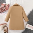 thumbnail image 5 of Lutiedan Girls Dress Coat Single Breasted Wool Blend Pea Coat Lapel Collar Fall Winter Coat with Pockets Size 5-15,Brown, 5 of 7