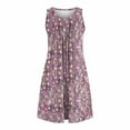 thumbnail image 6 of ALLLIST Women's Nightgown with Pockets Sleeveless Midi Sleep Dresses Floral Pink Pleated Night Clothes Ladies Pajamas, 6 of 7
