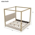 thumbnail image 4 of King Size Upholstery Canopy Platform Bed, 4-Post Canopy Bed Frame with Headboard and Metal Frame for Teens Adults, Beige, 4 of 9
