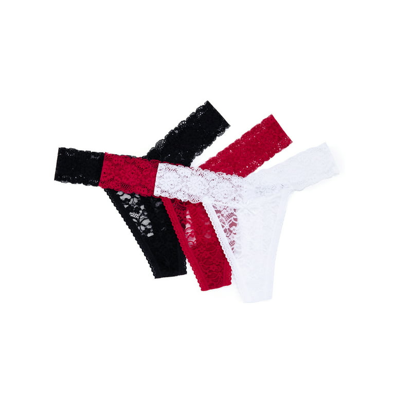 Women's Sexy Lace Cheeky Tong Panty (Pack of 4)