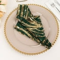 thumbnail image 3 of Balsa Circle 20x20 in Hunter Green Gold Wavy Embroidered Sequin Tulle Net Fabric Table Napkin Party Events Decorations Supplies, 3 of 8